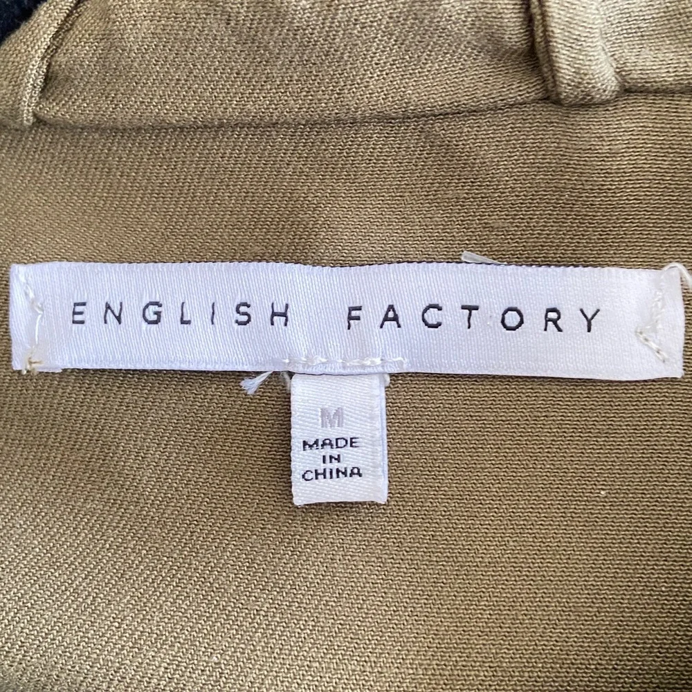 English Factory Olive Green Floral Embellished Military Utility Hoodie Jacket - Picture 9 of 11